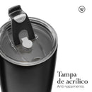 Copo Térmico de Aço Inox Parede Dupla com Tampa Preto 600ml - Wolff