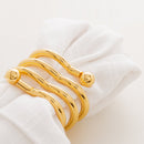 Conjunto 4 Anéis para Guardanapos de Metal Coração Dourado 4cm x 4cm x 4cm - Wolff