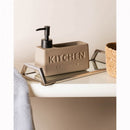 Porta Detergente Líquido com Suporte para Esponja Soft Touch Nude 380ml Cerâmica - Wolff