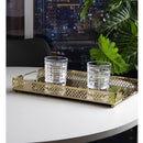 Bandeja com Espelho Marbella 38cm x 24cm x 5cm Dourada Metal - Wolff