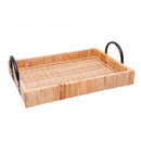 Bandeja Retangular de Fibra Natural com Alça Bali 34cm x 23cm x 10cm - Wolff