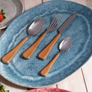 Conjunto 6 Facas para Mesa de Aço Inox com Cabo em Plástico Amadeirado Milão 24cm - Wolff