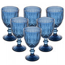 Conjunto 6 Taças de Água Greek 320ml Azul Vidro - Wolff
