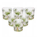 Conjunto 6 Copos Baixos Palm Tree Handpaint 340ml Cristal Ecológico Wolff