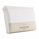 Jogo de Cama Saphira Solteiro Toque 300 Fios Branco Microfibra - Lyor