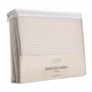 Jogo de Cama Queen Brisa Toque 200 Fios Bege Microfibra - Lyor