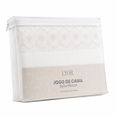 Jogo de Cama Bordado Casal Belle Maison Branco Microfibra - Lyor