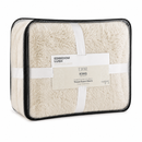 Edredom Lush King Efeito Pele de Coelho Off White Microfibra - Lyor