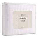 Colcha Matelassê Quadrat King com 2 Porta Travesseiros Branco Microfibra - Lyor