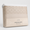Jogo de Cama Bordado Casal Belle Maison Bege Microfibra - Lyor