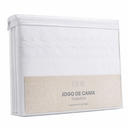 Jogo de Cama Bordado King Duquesa Branco Microfibra - Lyor