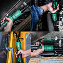 Chave de Catraca Elétrica 12V 3/8" Bivolt com 2 Baterias Recarregáveis + Kit de Soquetes
