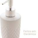 Conjunto 3 Peças para Banheiro de Cerâmica Summit Branco e Prata - Lyor