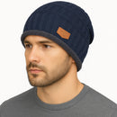 Gorro de Lã Masculino Forrado com Pelúcia para Inverno
