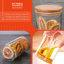 Potes de Vidro com Tampa de Bambu Oikos - 5 Pçs