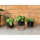 Kit 3 Vasos Com Suporte e Plantas Artificiais Inclusas