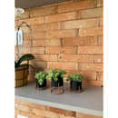 Kit 3 Vasos Com Suporte e Plantas Artificiais Inclusas