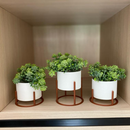 Kit 3 Vasos Com Suporte e Plantas Artificiais Inclusas