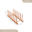 Escorredor de Pratos Nature 30cm X 12cm X 12cm Bambu - Lyor