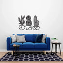 Quadro Decorativo Floral Cactos 3 Peças