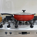 Frigideira Wok Antiaderente 32cm Com Tampa de Vidro